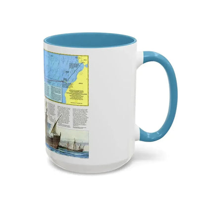 Americas - Where Did Columbus Discover America (1987) (Map) Accent Coffee Mug - Go Mug Yourself