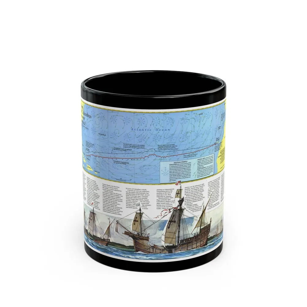 Americas - Where Did Columbus Discover America (1987) (Map) Black Coffee Mug-11oz-Go Mug Yourself