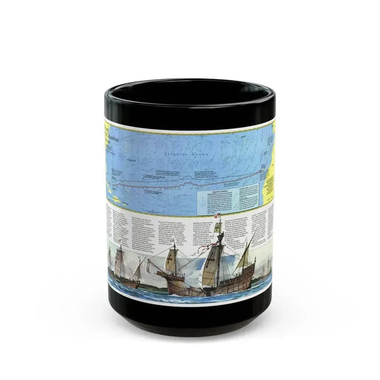 Americas - Where Did Columbus Discover America (1987) (Map) Black Coffee Mug 15oz - Go Mug Yourself
