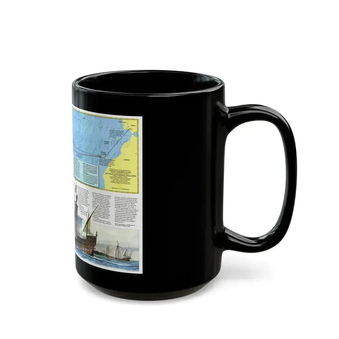 Americas - Where Did Columbus Discover America (1987) (Map) Black Coffee Mug - Go Mug Yourself
