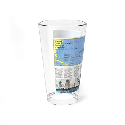 Americas - Where Did Columbus Discover America (1987) (Map) Pint Glass 16oz-Go Mug Yourself