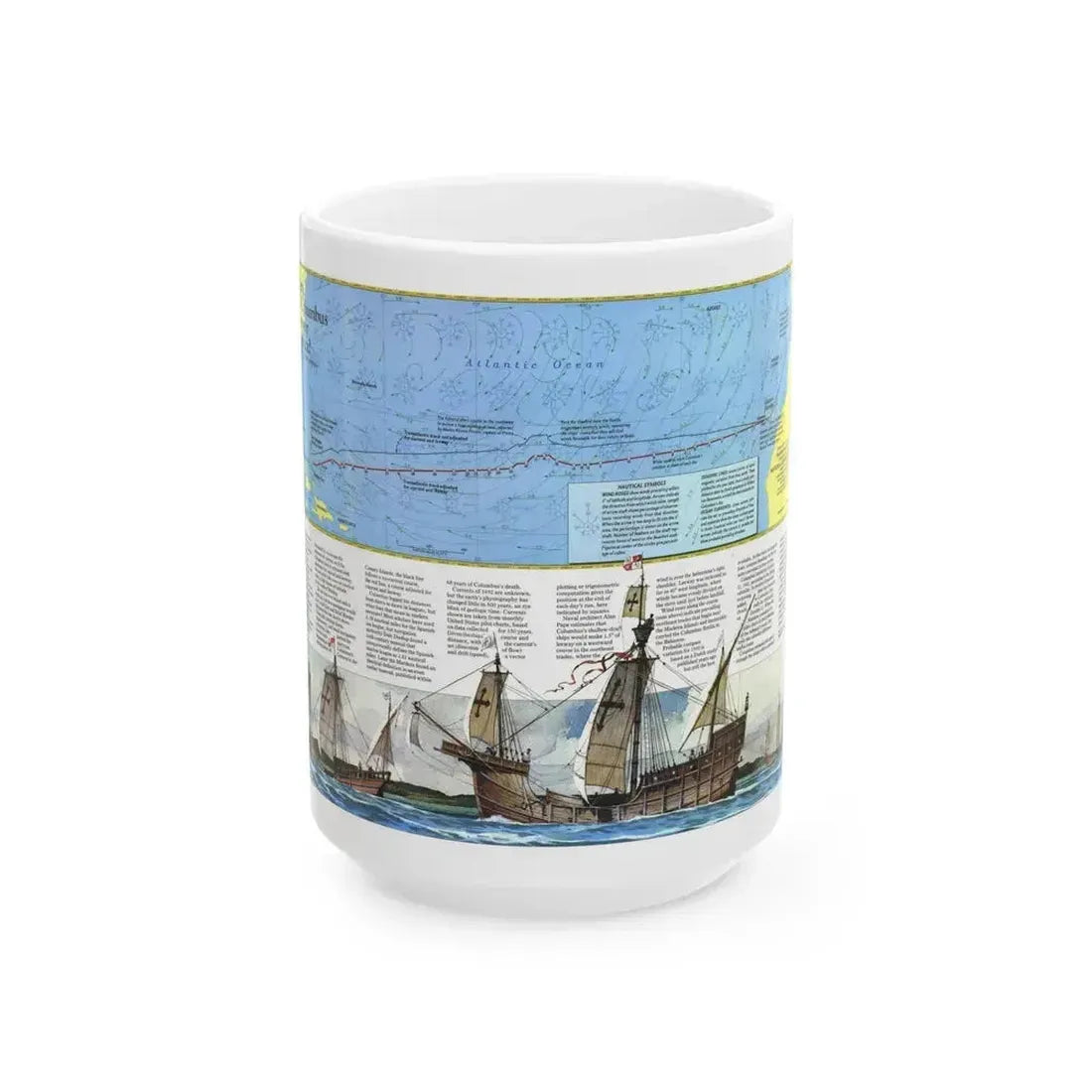 Americas - Where Did Columbus Discover America (1987) (Map) White Coffee Mug 15oz - Go Mug Yourself