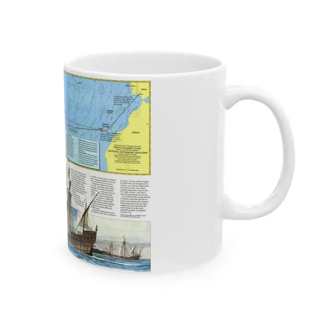 Americas - Where Did Columbus Discover America (1987) (Map) White Coffee Mug - Go Mug Yourself