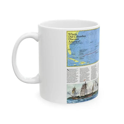 Americas - Where Did Columbus Discover America (1987) (Map) White Coffee Mug - Go Mug Yourself