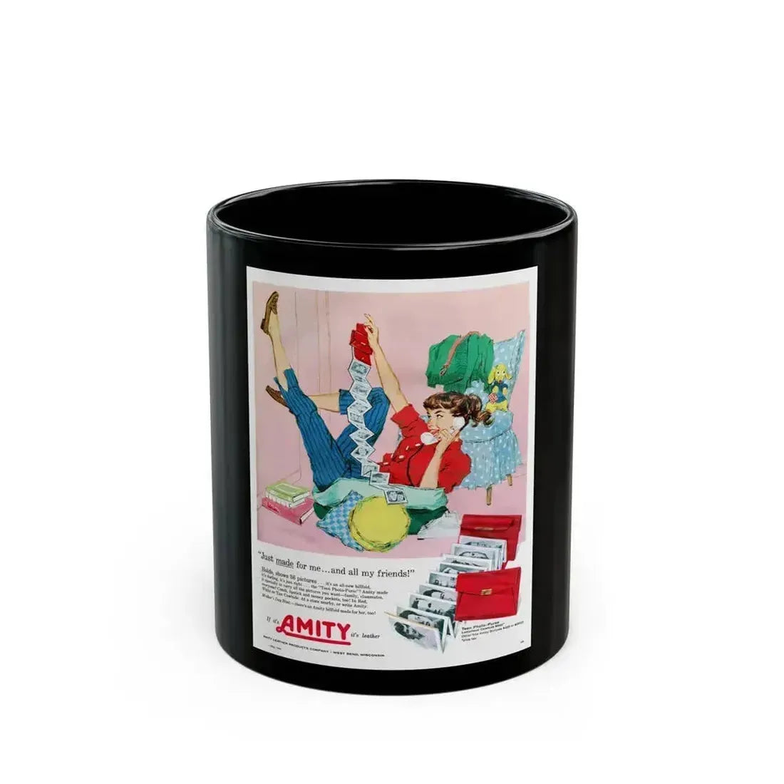 Amity advertisement, Seventeen magazine, May 1958 - Black Coffee Mug 11oz - Go Mug Yourself