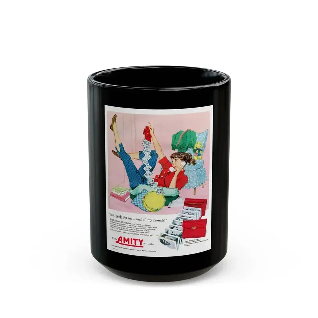 Amity advertisement, Seventeen magazine, May 1958 - Black Coffee Mug 15oz - Go Mug Yourself