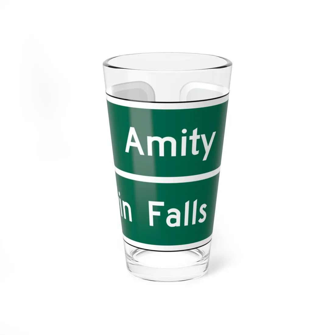 Amity Twin Falls MUTCD D1-2d (Idaho) (Road Sign) Pint Glass 16oz 16oz - Go Mug Yourself