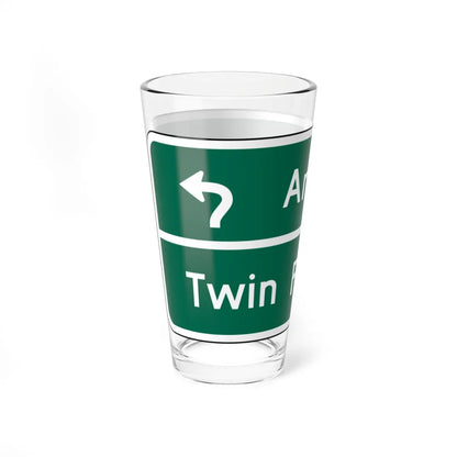 Amity Twin Falls MUTCD D1-2d (Idaho) (Road Sign) Pint Glass 16oz - Go Mug Yourself