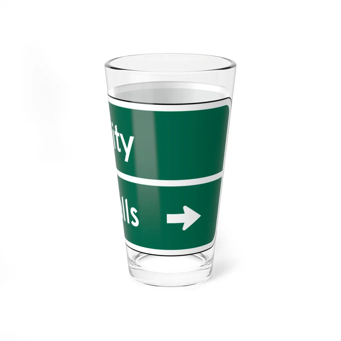 Amity Twin Falls MUTCD D1-2d (Idaho) (Road Sign) Pint Glass 16oz - Go Mug Yourself