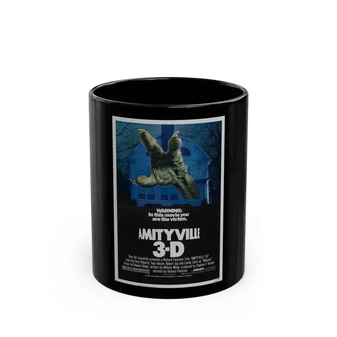 AMITYVILLE 3D 1983 Movie Poster - Black Coffee Mug 11oz - Go Mug Yourself