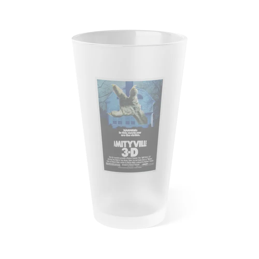 AMITYVILLE 3D 1983 Movie Poster - Frosted Pint Glass 16oz-Go Mug Yourself