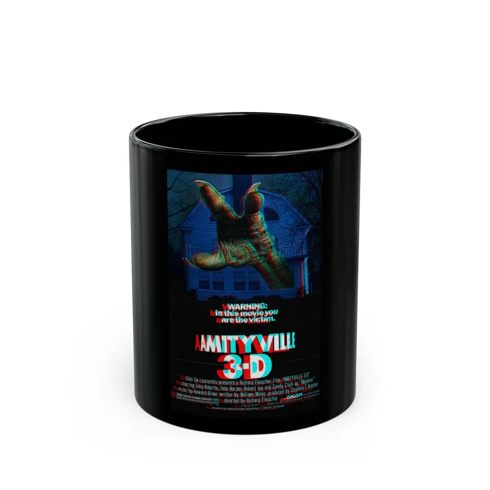 AMITYVILLE 3D (3D) 1983 Movie Poster - Black Coffee Mug-11oz-Go Mug Yourself