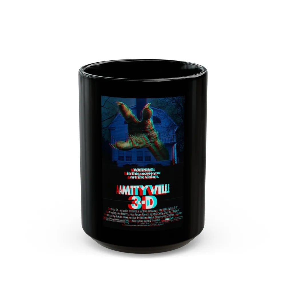 AMITYVILLE 3D (3D) 1983 Movie Poster - Black Coffee Mug-15oz-Go Mug Yourself