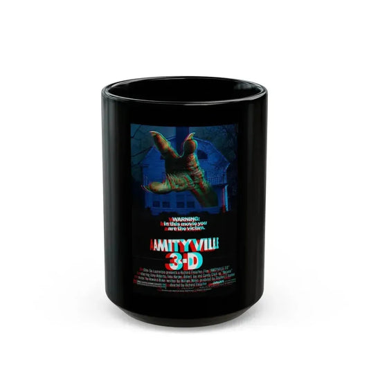 AMITYVILLE 3D (3D) 1983 Movie Poster - Black Coffee Mug 15oz - Go Mug Yourself