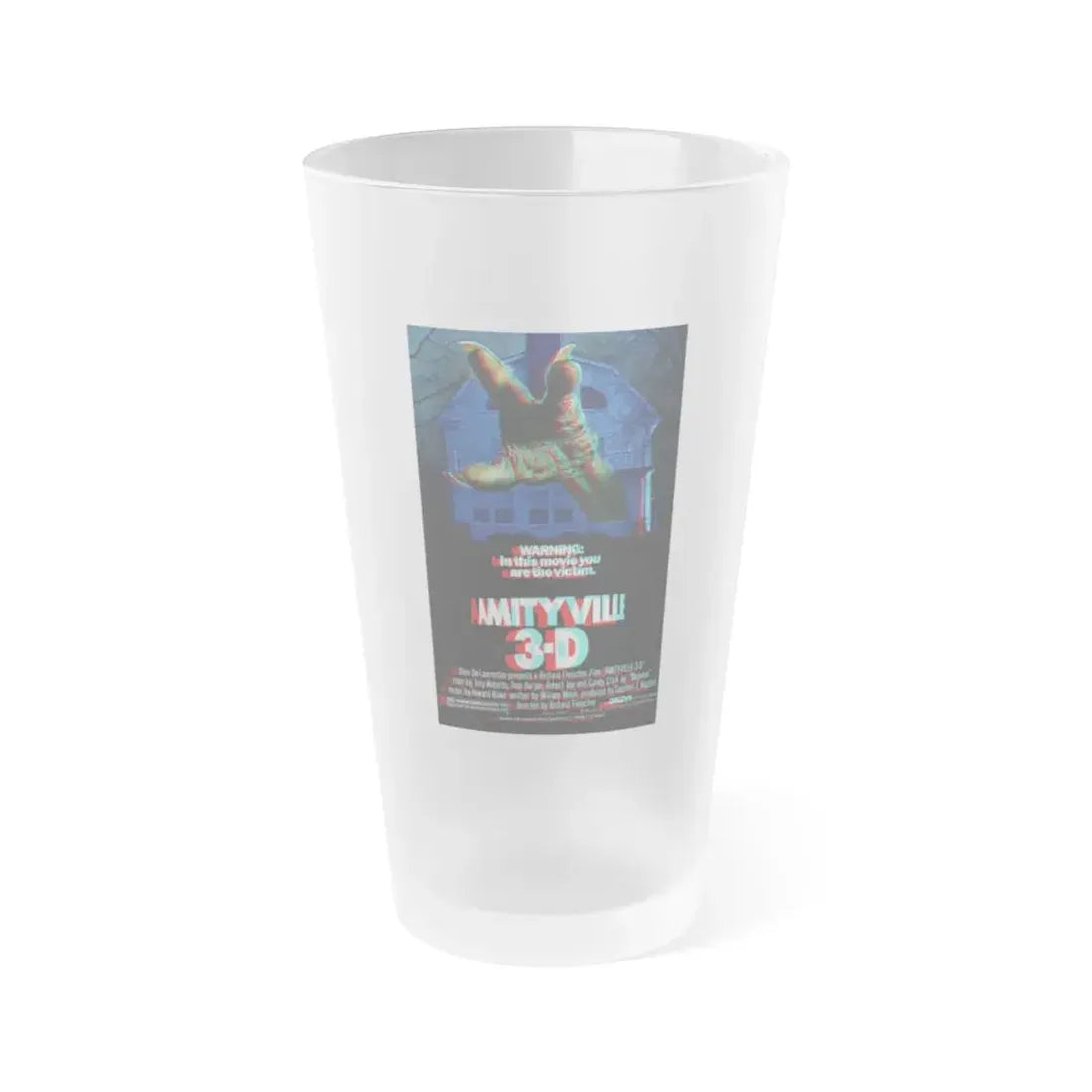 AMITYVILLE 3D (3D) 1983 Movie Poster - Frosted Pint Glass 16oz Default Title - Go Mug Yourself