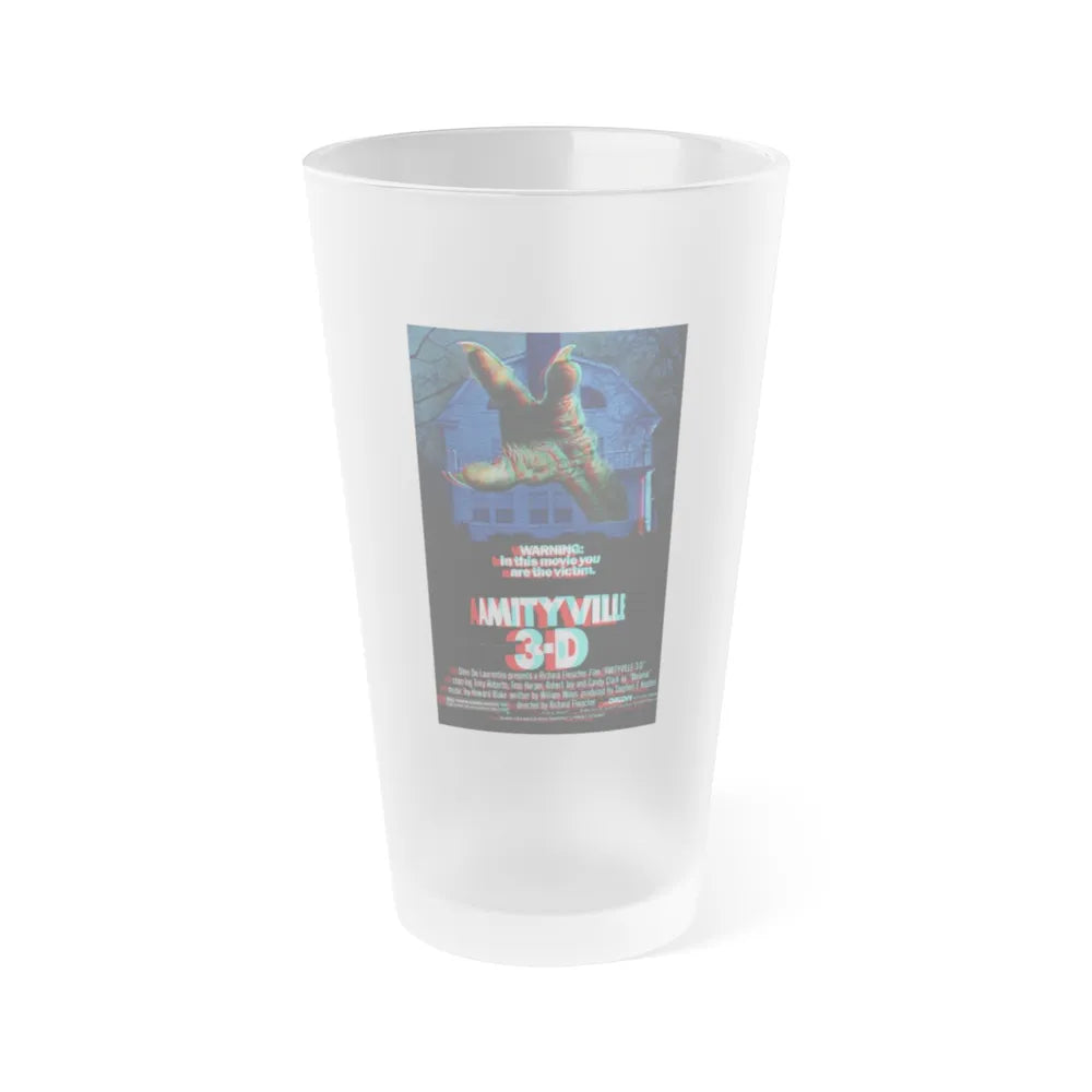 AMITYVILLE 3D (3D) 1983 Movie Poster - Frosted Pint Glass 16oz-Go Mug Yourself