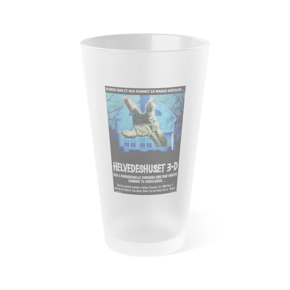 AMITYVILLE 3D (DANISH) 1983 Movie Poster - Frosted Pint Glass 16oz-Go Mug Yourself