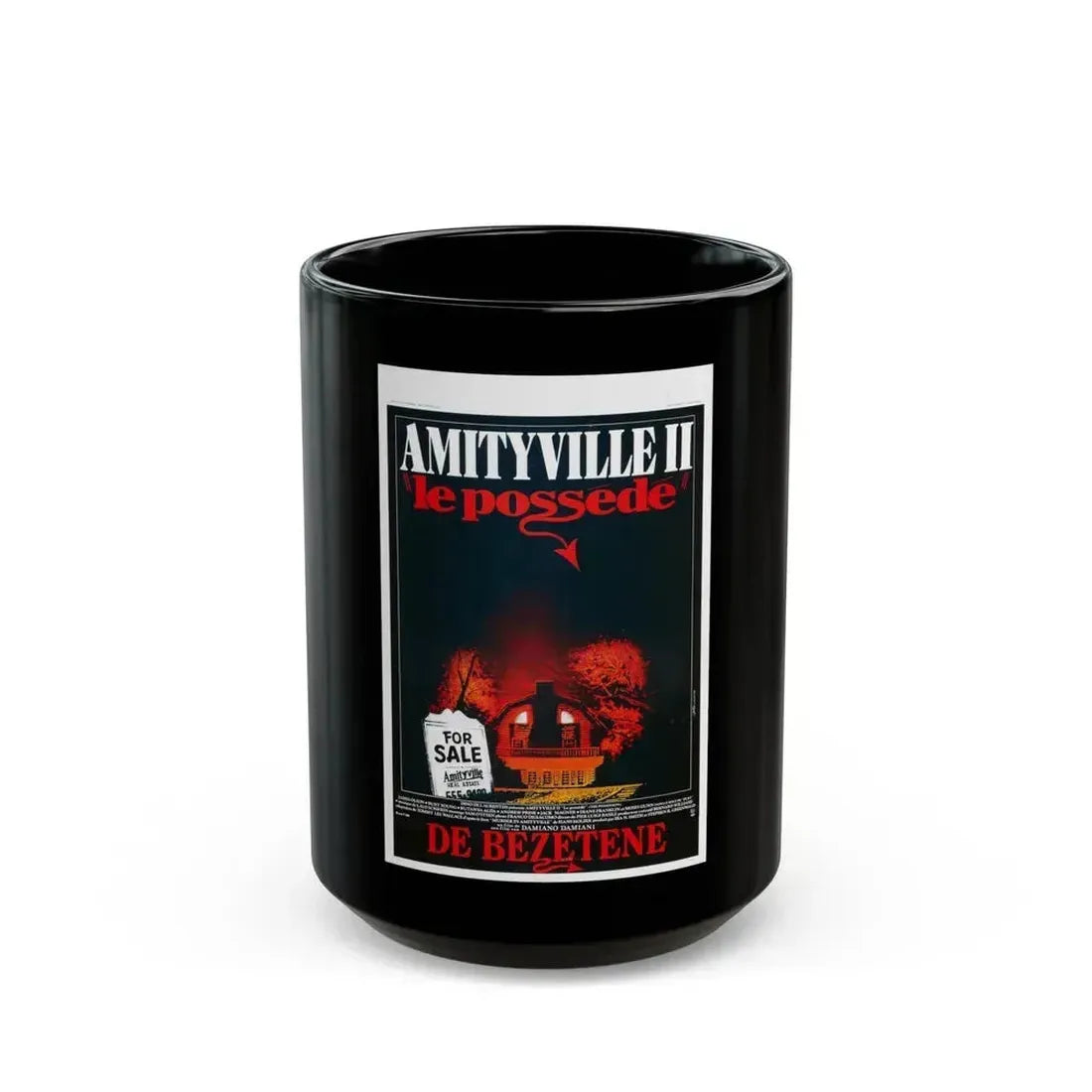 AMITYVILLE II (BELGIAN) 1982 Movie Poster - Black Coffee Mug 15oz - Go Mug Yourself