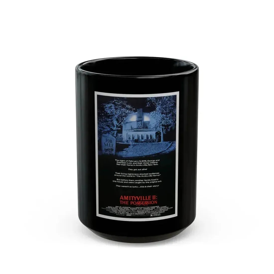 AMITYVILLE II THE POSSESSION 1982 Movie Poster - Black Coffee Mug 15oz - Go Mug Yourself