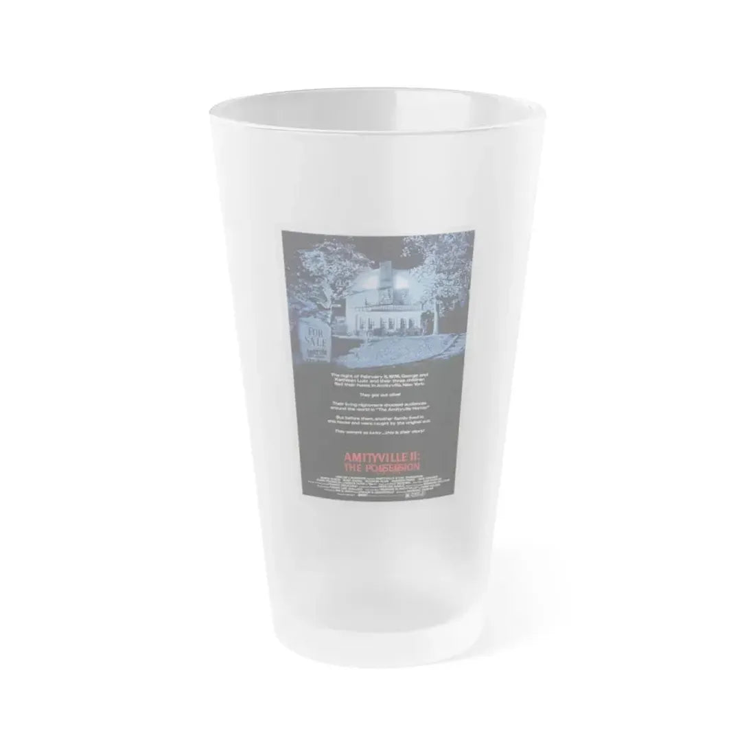 AMITYVILLE II THE POSSESSION 1982 Movie Poster - Frosted Pint Glass 16oz Default Title - Go Mug Yourself