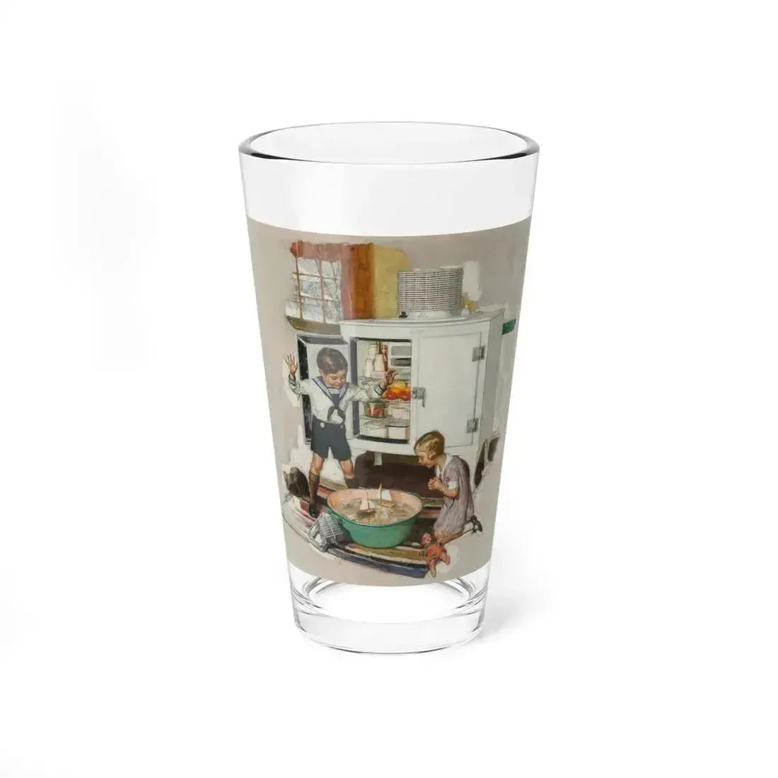 Among the Ice Cubes, General Electric refrigerator advertisement, 1931 (Magazine Illustration) Pint Glass 16oz 16oz - Go Mug Yourself
