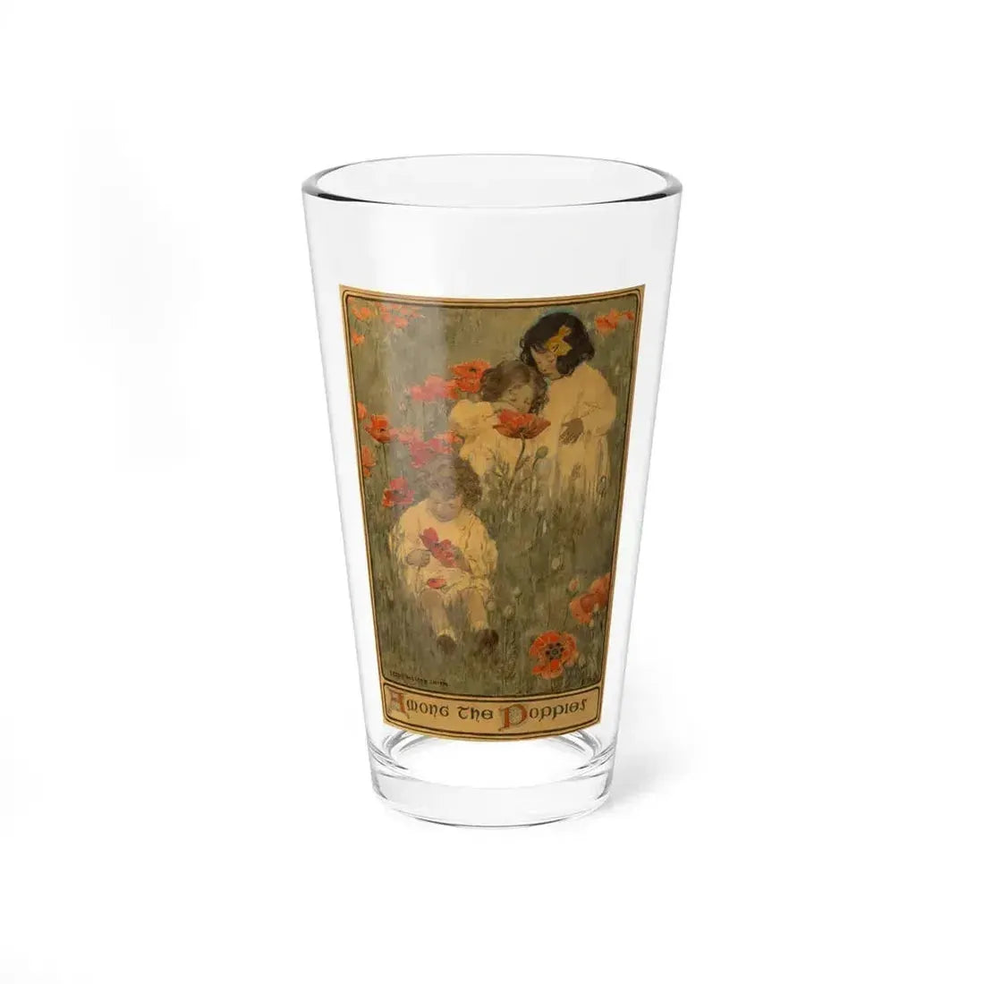 Among the Poppies, The Child in a Garden, Scribner's Magazine illustration, December 1903 (Magazine Illustration) Pint Glass 16oz 16oz - Go Mug Yourself