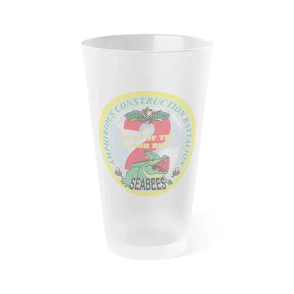 Amphibious Construction Bn 2 SeaBees (U.S. Navy) Frosted Pint Glass 16oz Default Title - Go Mug Yourself