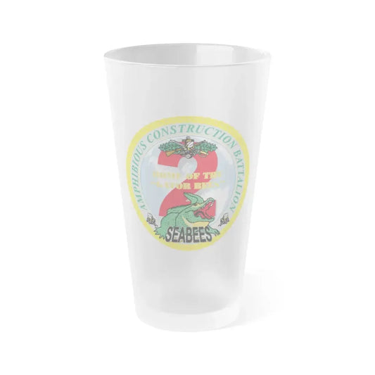 Amphibious Construction Bn 2 SeaBees (U.S. Navy) Frosted Pint Glass 16oz Default Title - Go Mug Yourself