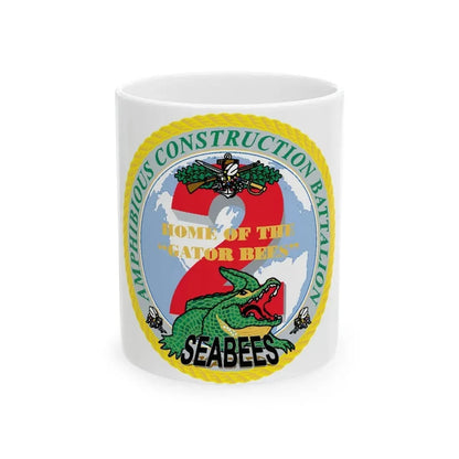 Amphibious Construction Bn 2 SeaBees (U.S. Navy) White Coffee Mug 11oz - Go Mug Yourself