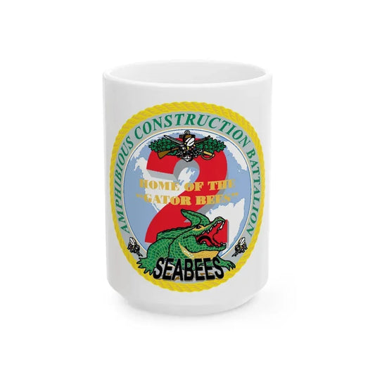 Amphibious Construction Bn 2 SeaBees (U.S. Navy) White Coffee Mug 15oz - Go Mug Yourself