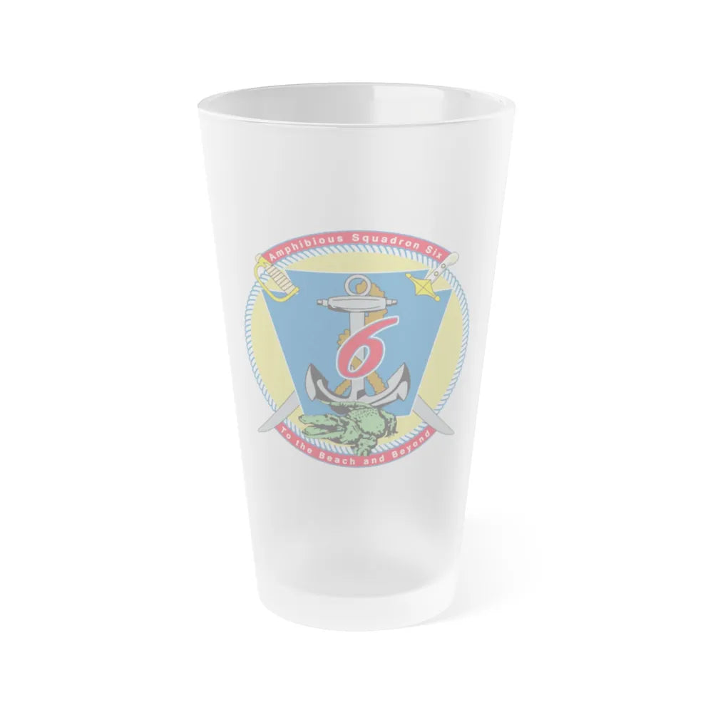 Amphibious Sq 6 (U.S. Navy) Frosted Pint Glass 16oz-Go Mug Yourself