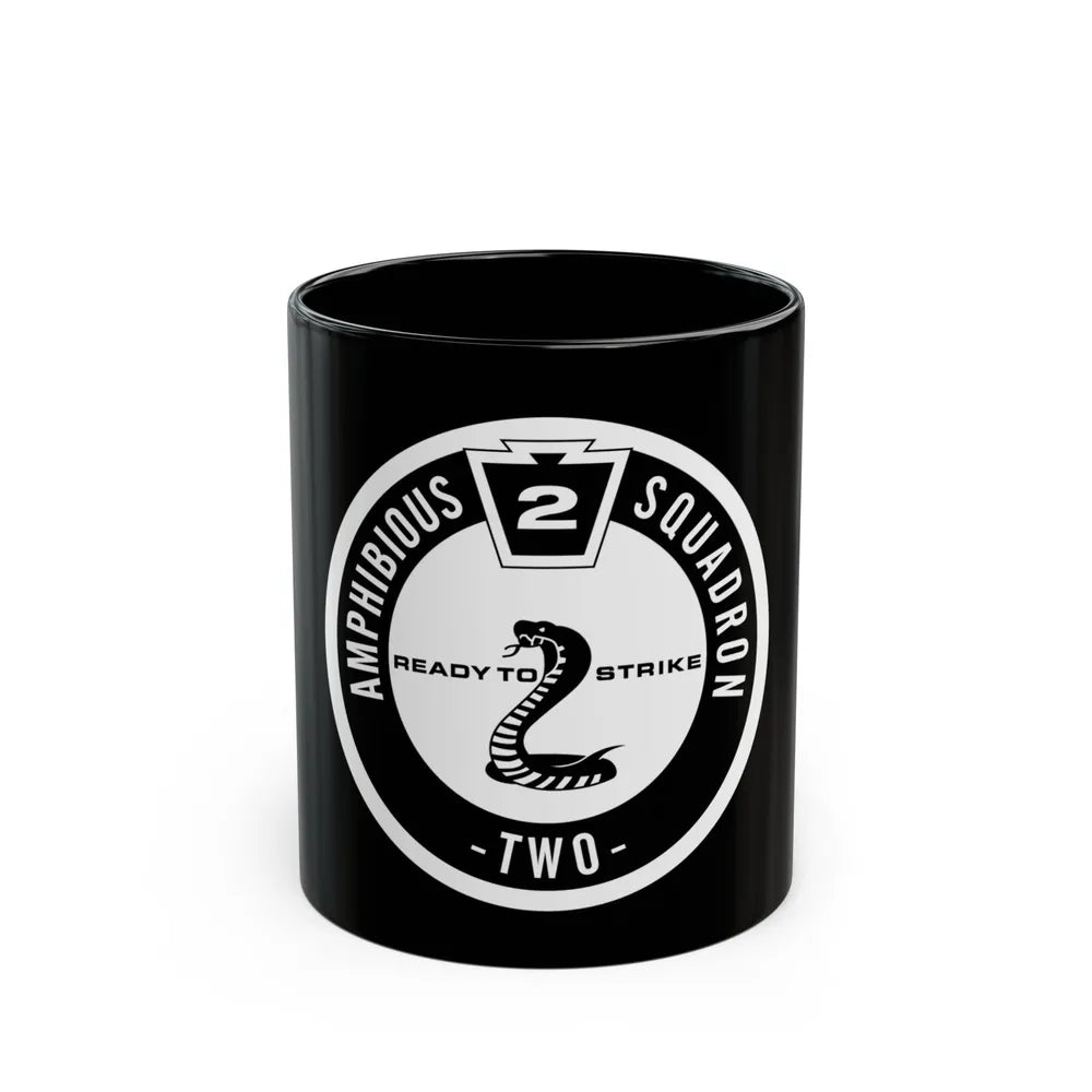 Amphibious Squadron 2 Ready To Strike BW (U.S. Navy) Black Coffee Mug-11oz-Go Mug Yourself