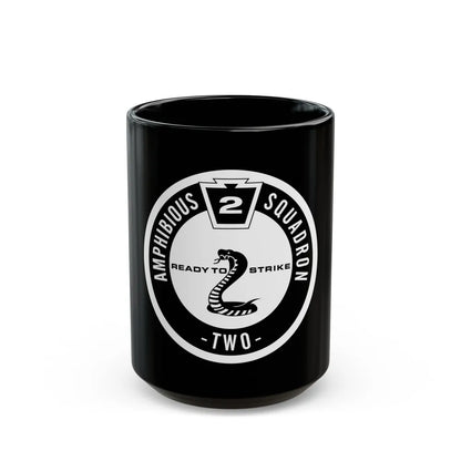 Amphibious Squadron 2 Ready To Strike BW (U.S. Navy) Black Coffee Mug-15oz-Go Mug Yourself