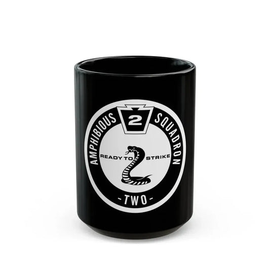 Amphibious Squadron 2 Ready To Strike BW (U.S. Navy) Black Coffee Mug 15oz - Go Mug Yourself