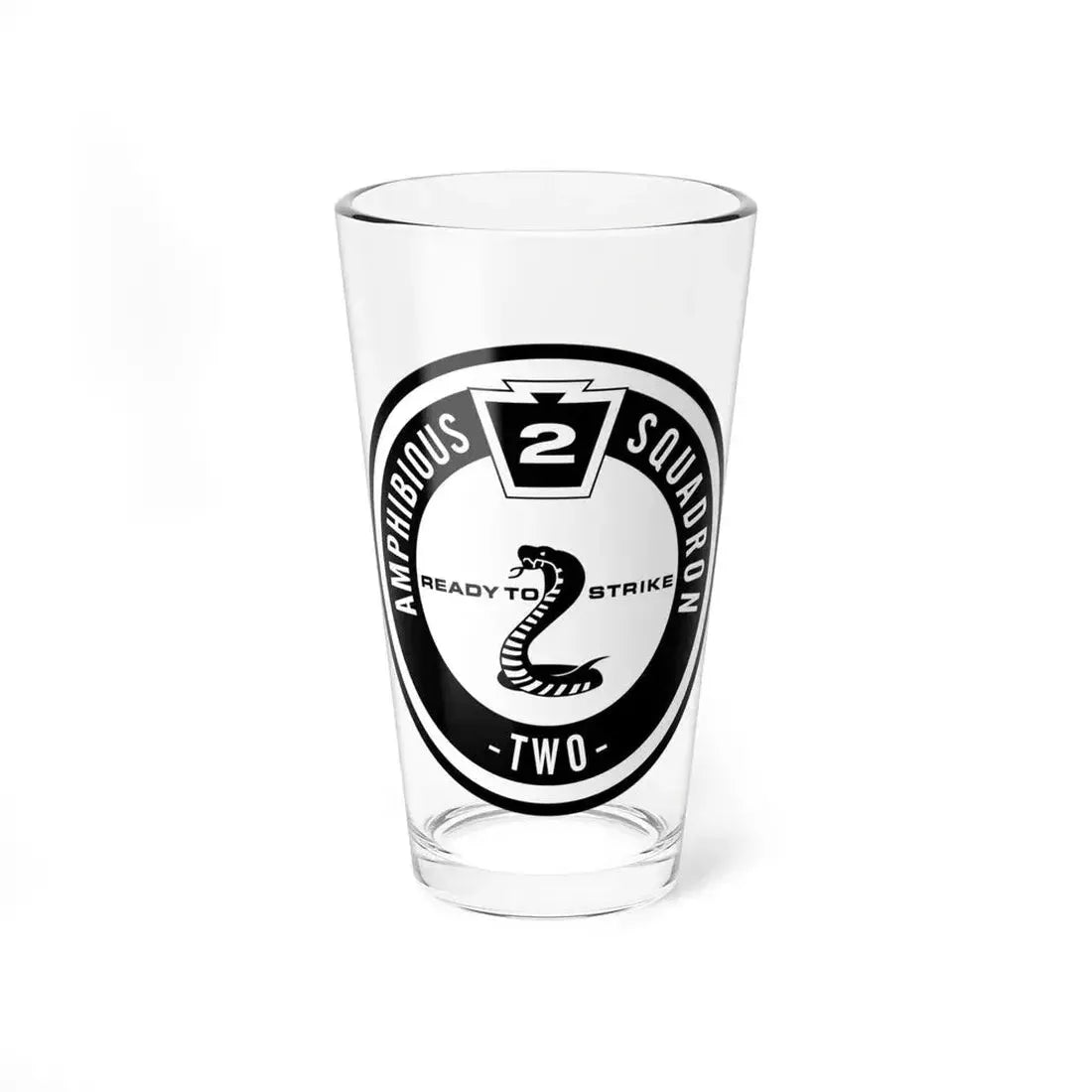 Amphibious Squadron 2 Ready To Strike BW (U.S. Navy) Pint Glass 16oz - Go Mug Yourself