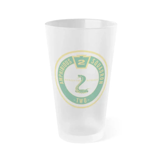 Amphibious Squadron 2 Ready To Strike (U.S. Navy) Frosted Pint Glass 16oz Default Title - Go Mug Yourself