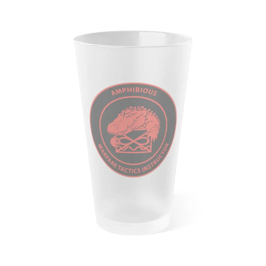 Amphibious Warfare Tactics Instructor AMW WTI (U.S. Navy) Frosted Pint Glass 16oz-Go Mug Yourself