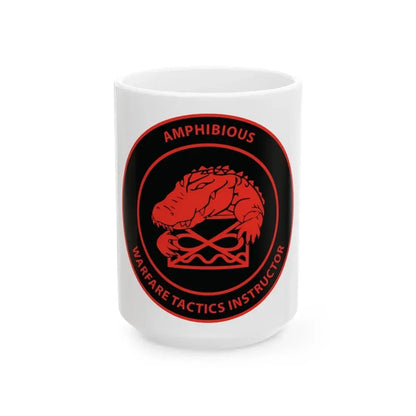 Amphibious Warfare Tactics Instructor AMW WTI (U.S. Navy) White Coffee Mug 15oz - Go Mug Yourself