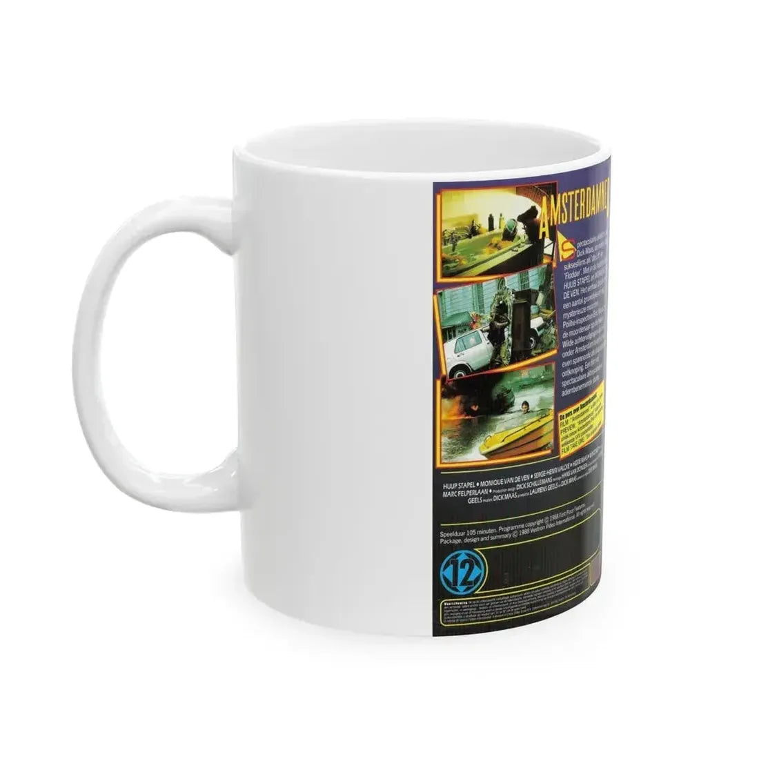 AMSTERDAMNED VERSION 1 (VHS COVER) - White Coffee Mug - Go Mug Yourself