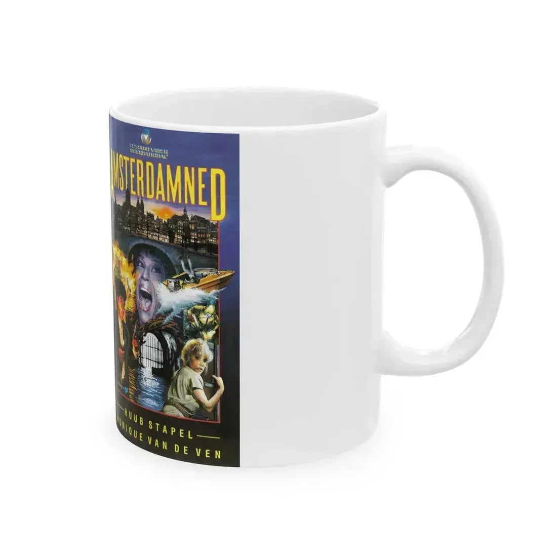 AMSTERDAMNED VERSION 1 (VHS COVER) - White Coffee Mug - Go Mug Yourself