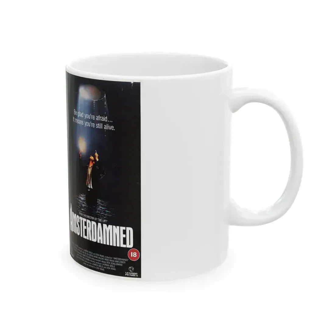 AMSTERDAMNED VERSION 2 (VHS COVER) - White Coffee Mug - Go Mug Yourself