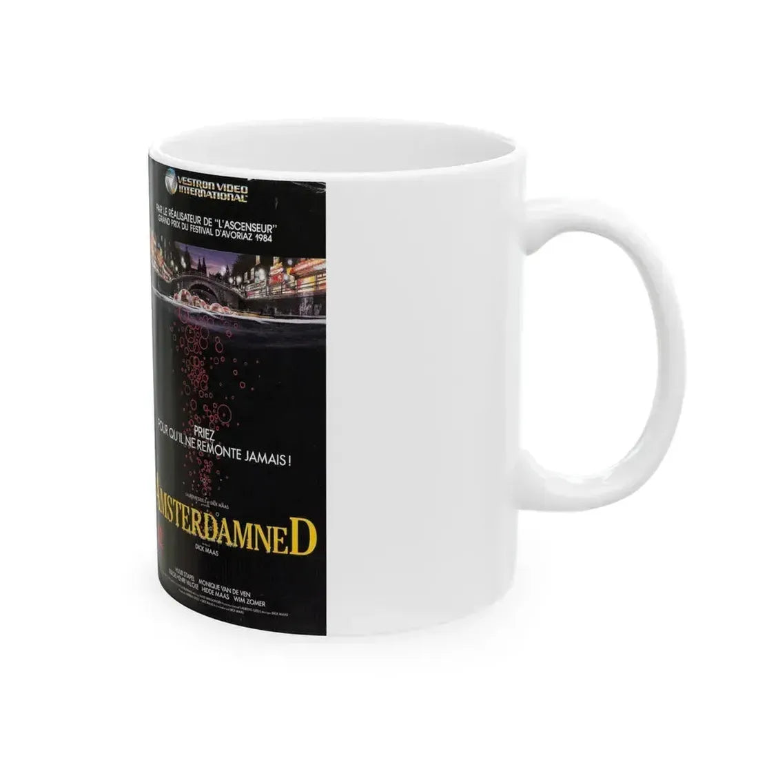 AMSTERDAMNED VERSION 3 (VHS COVER) - White Coffee Mug - Go Mug Yourself