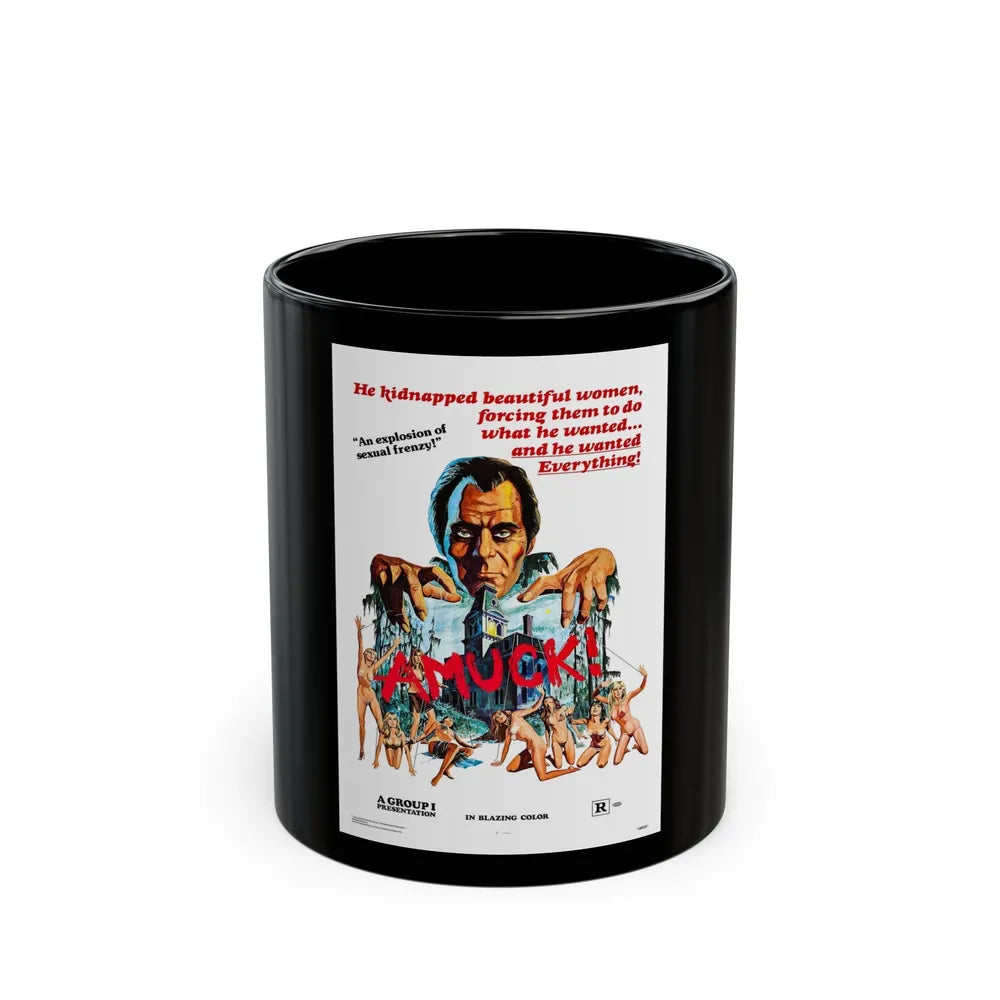 AMUCK! 1972 Movie Poster - Black Coffee Mug-11oz-Go Mug Yourself