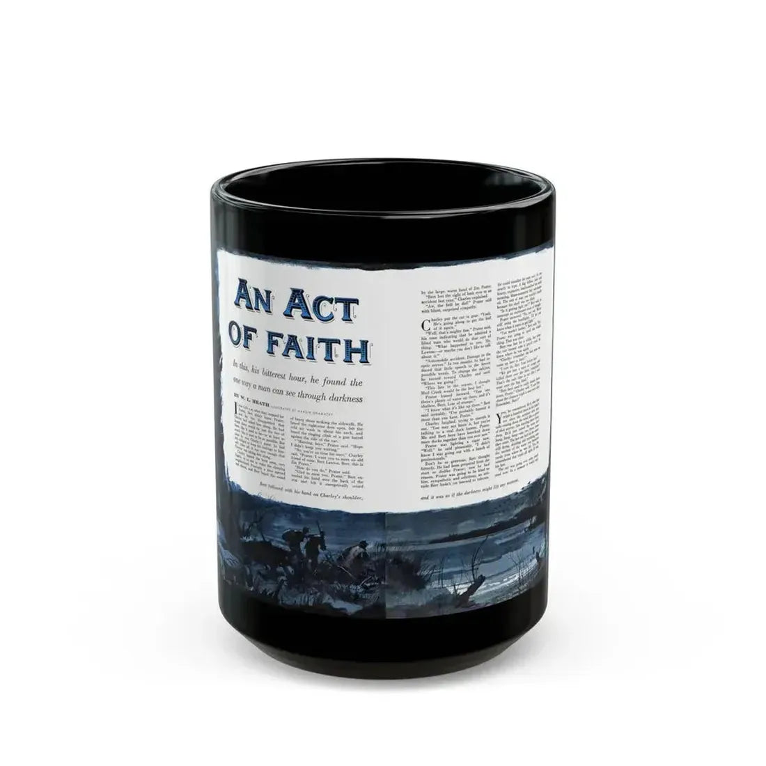 An Act Of Faith (1), Cosmopolitan, May 1953 - Black Coffee Mug 15oz - Go Mug Yourself