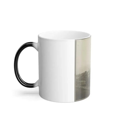 An Aerial View of a House, Tents, and Other Buildings Partly Obscured by Trees (U.S. Civil War) Color Changing Coffee Mug 11oz - Go Mug Yourself