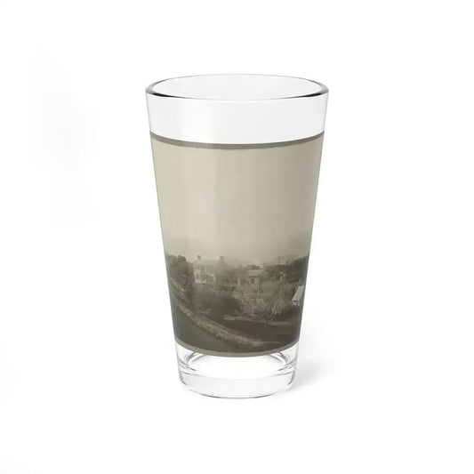 An Aerial View Of A House, Tents, And Other Buildings Partly Obscured By Trees (U.S. Civil War) Pint Glass 16oz 16oz - Go Mug Yourself
