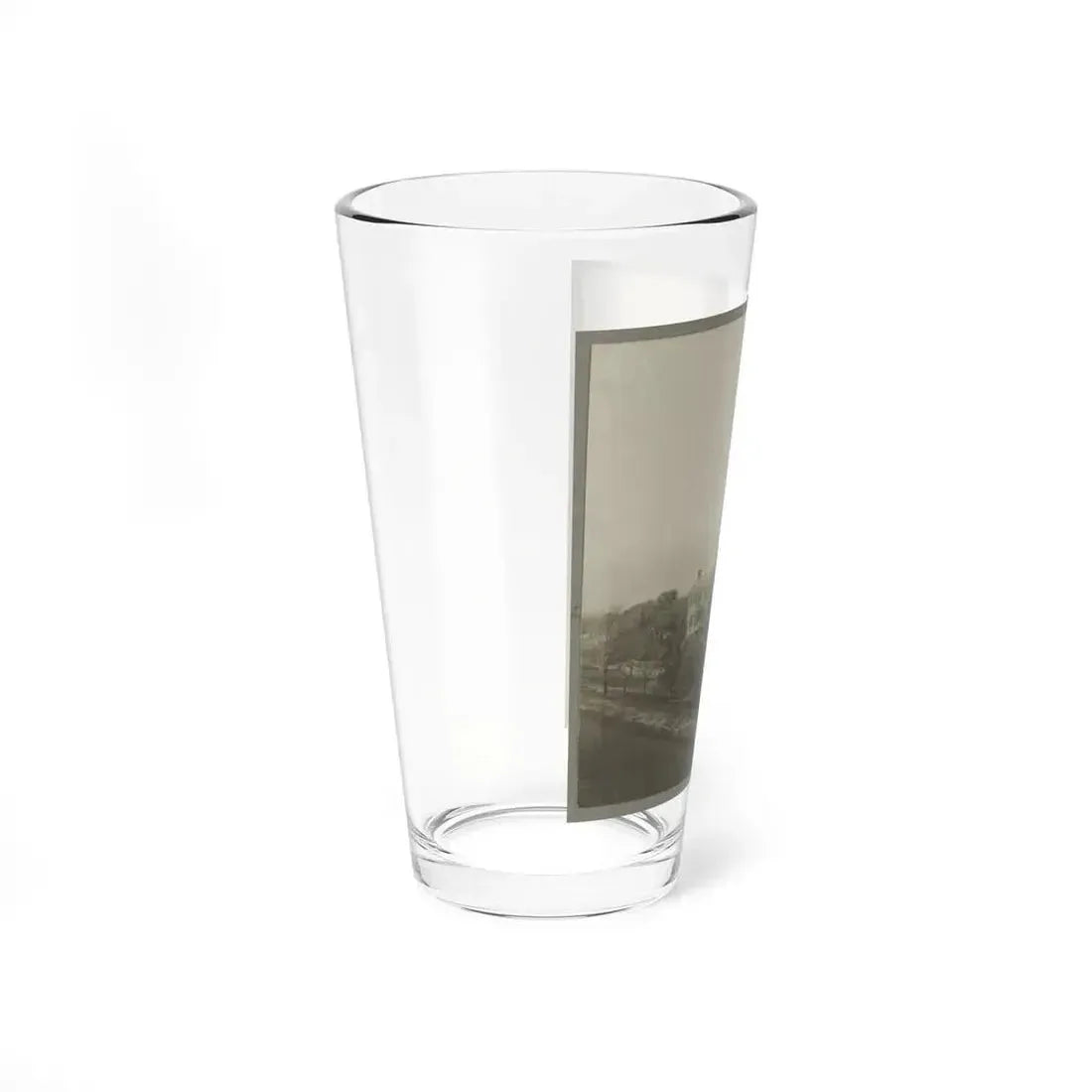 An Aerial View Of A House, Tents, And Other Buildings Partly Obscured By Trees (U.S. Civil War) Pint Glass 16oz - Go Mug Yourself