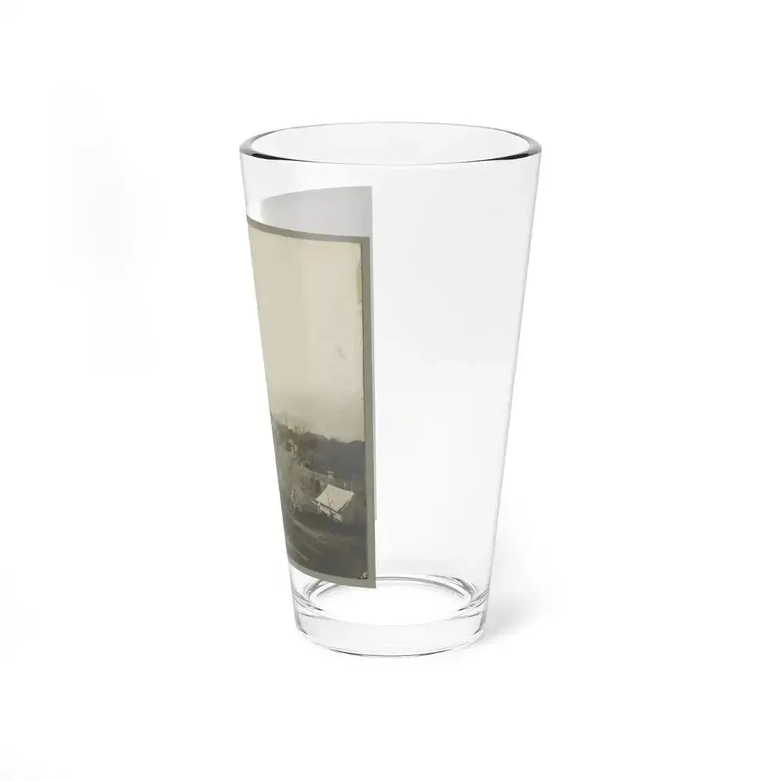 An Aerial View Of A House, Tents, And Other Buildings Partly Obscured By Trees (U.S. Civil War) Pint Glass 16oz - Go Mug Yourself