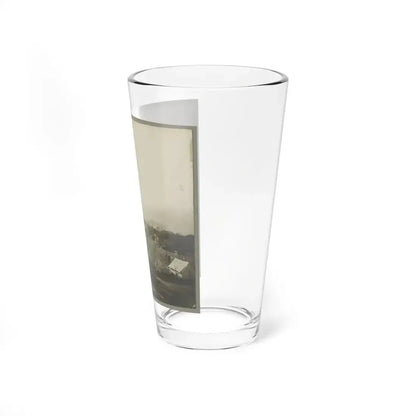 An Aerial View Of A House, Tents, And Other Buildings Partly Obscured By Trees (U.S. Civil War) Pint Glass 16oz - Go Mug Yourself