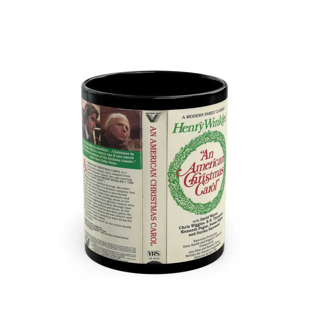 AN AMERICAN CHRISTMAS CAROL HENRY WINKLER (VHS COVER) - Black Coffee Mug-11oz-Go Mug Yourself